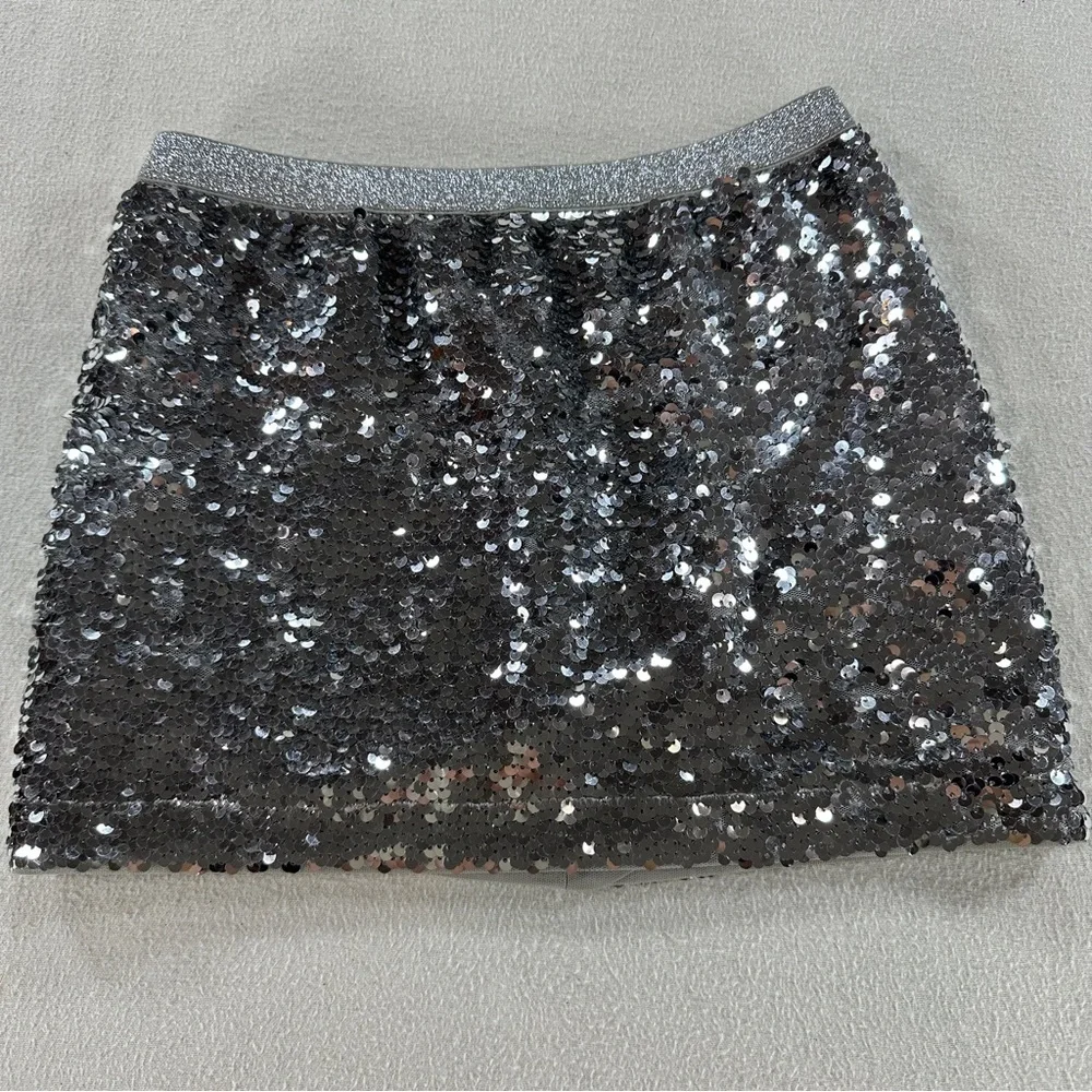 Gap Kids Silver Sequin Mini Skirt Sz XS
